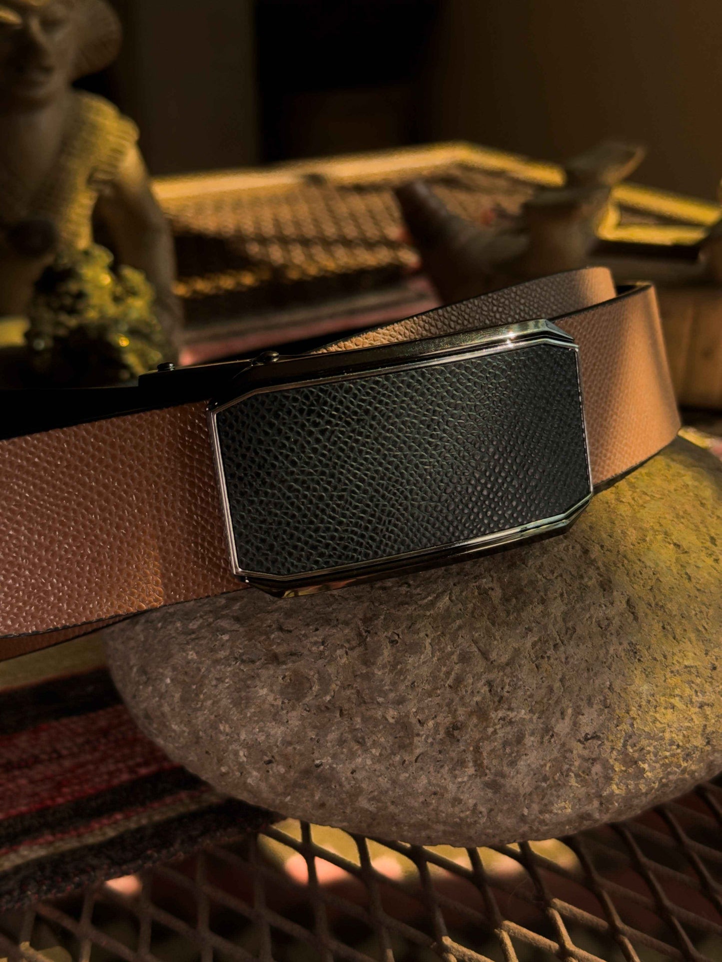 Cinturón Automático Dual Tone – Reversible Negro y Café con Hebilla Plateada