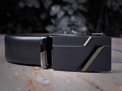 Cinturón Automático Vector Black – Negro Liso con Hebilla Negra